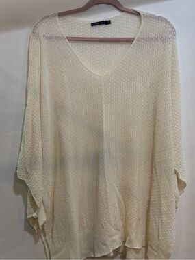 Lightweight Cream V-Neck Women's Sweater